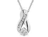 Infinity Diamond Pendant Necklace Sterling Silver with chain